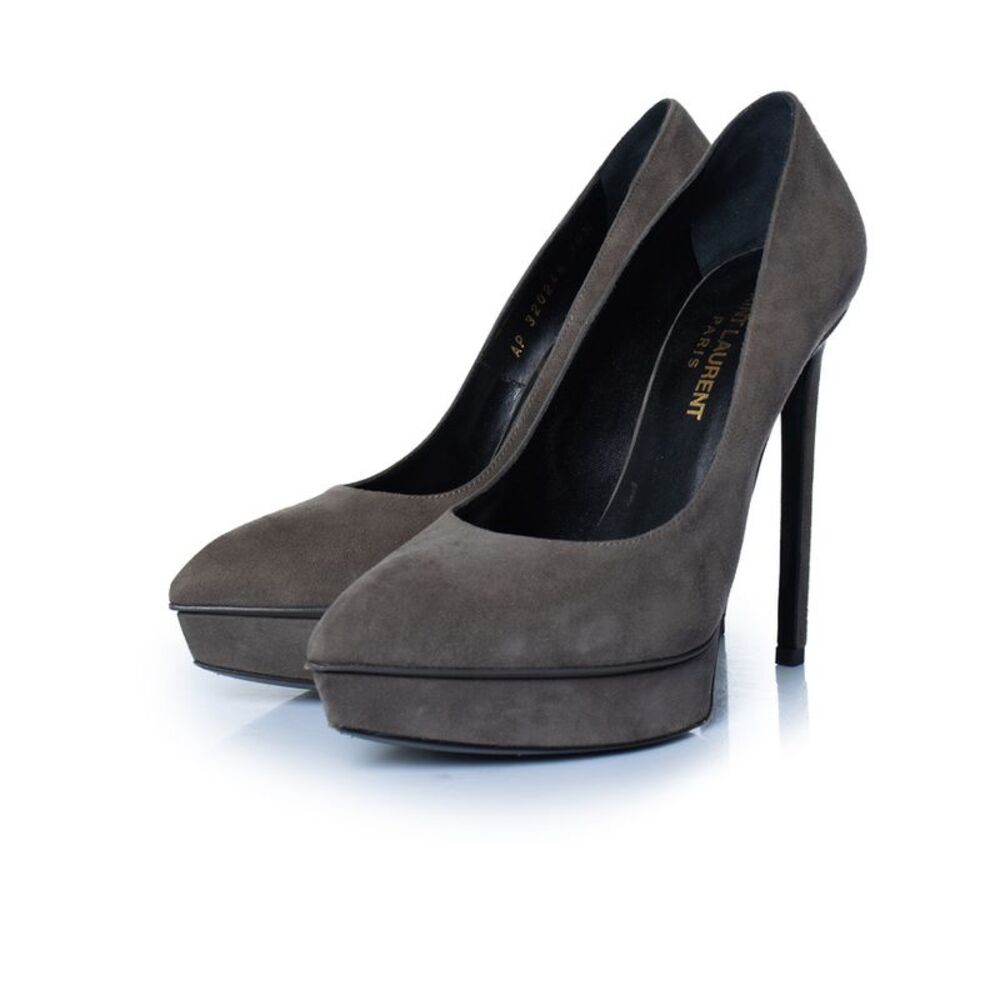 Saint Laurent Grey suede janis pump
